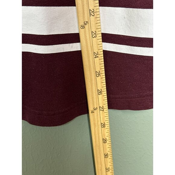 Victoria's Secret PINK Women's XS LS Crewneck Maroon White Logo Pullover Sweatsh - Picture 6 of 6